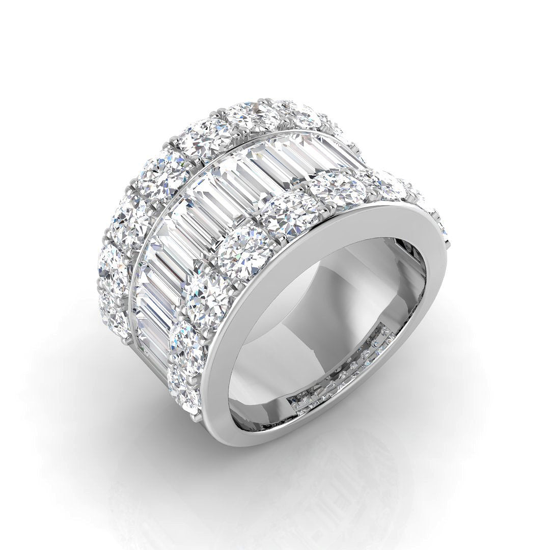 Baguette & Brilliant Diamond Ring 5.5ct–6.0ct – SR469 – 18k White Gold