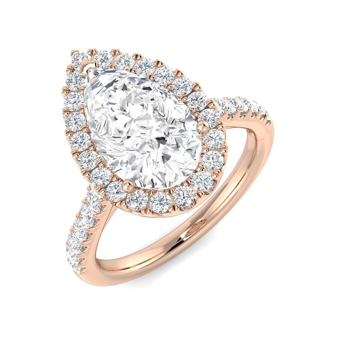 Halo Diamond Ring 0.55ct–5.71ct – SR530 – 18k Rose Gold
