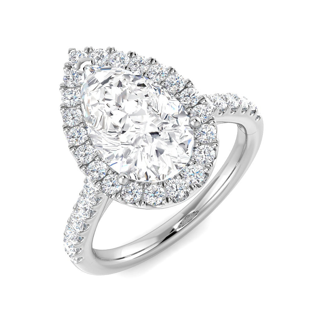 Halo Diamond Ring 0.55ct–5.71ct – SR530 – 18k White Gold