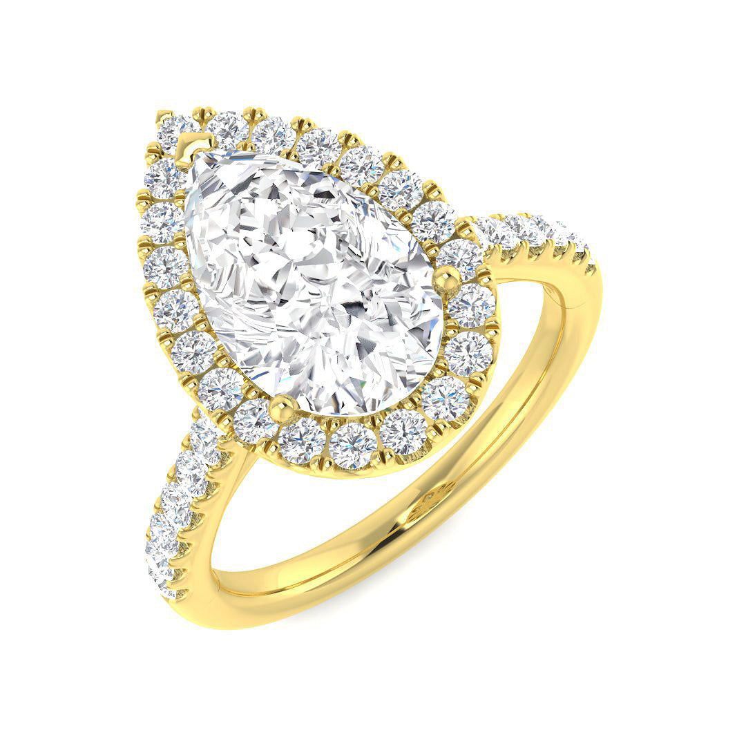 Halo Diamond Ring 0.55ct–5.71ct – SR530 – 18k Yellow Gold
