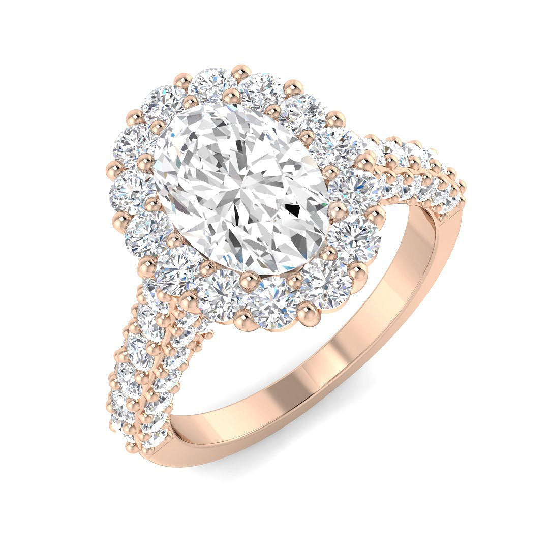 Halo Lab-Grown Diamond Ring 3.75ct–8.79ct – SR4713 – 18k Rose Gold