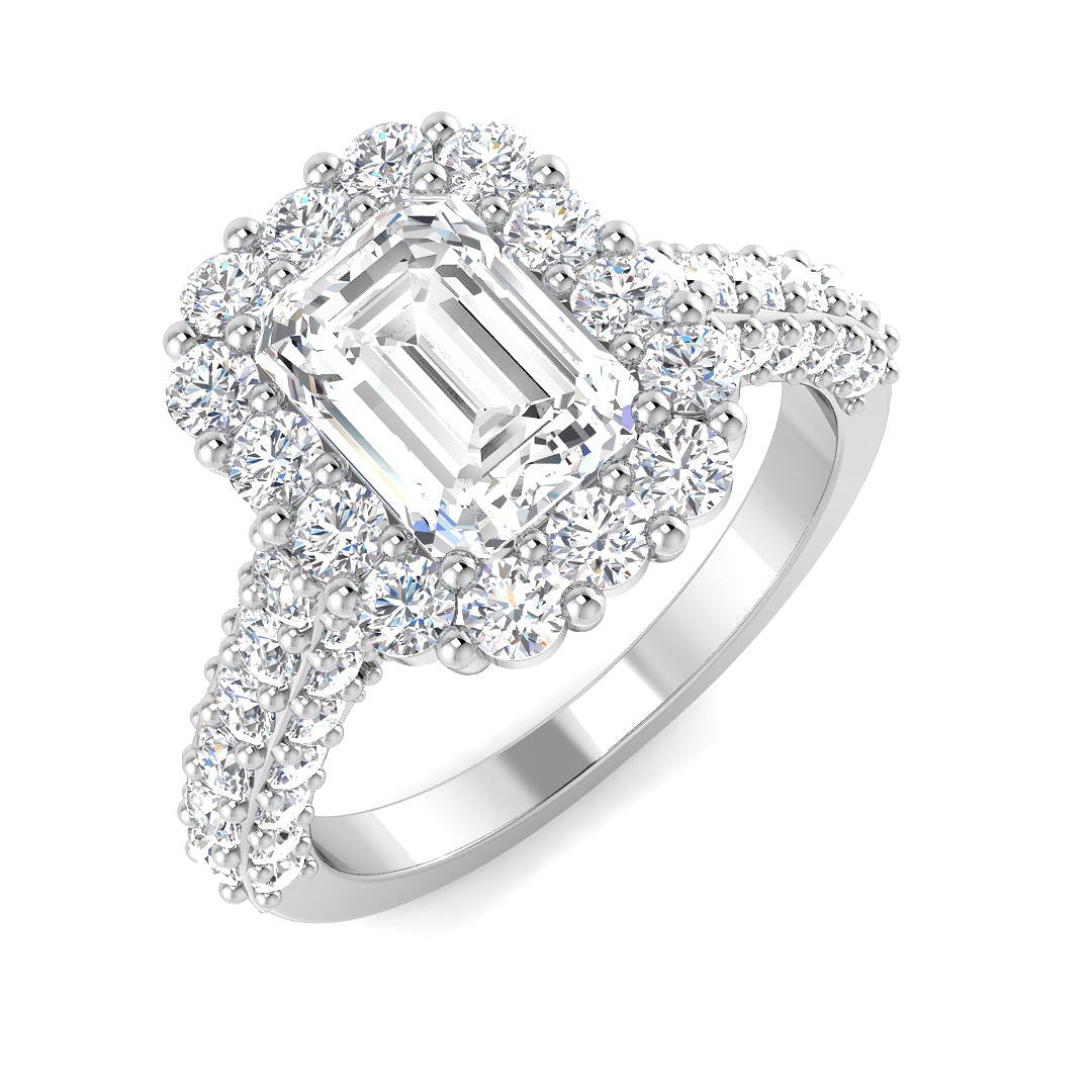 Halo Lab-Grown Diamond Ring 3.75ct–3.81ct – SR4716 – 18k White Gold