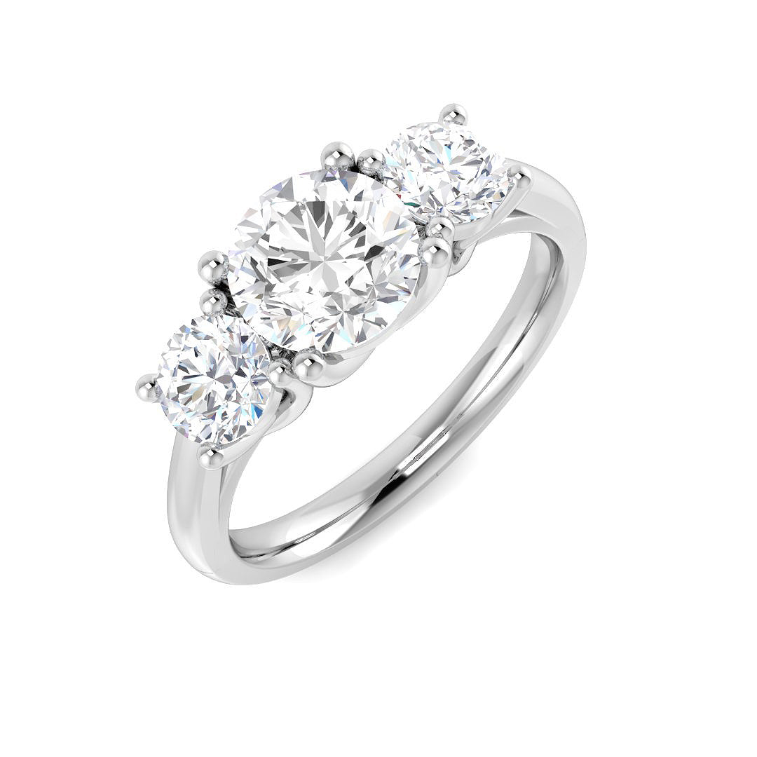 Three Stone Lab-Grown Diamond Ring 1.8ct – SR4722 – 18k White Gold