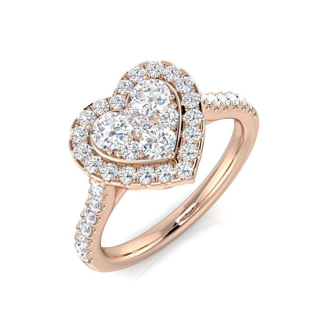 Cluster Diamond Ring 0.74ct – SR500 – 18k Rose Gold