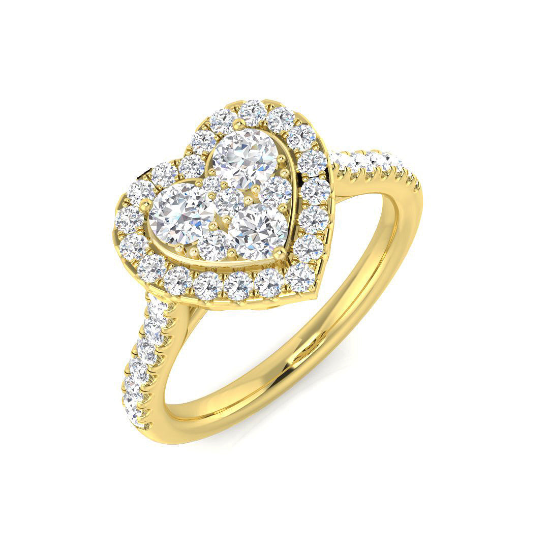 Cluster Diamond Ring 0.74ct – SR500 – 18k Yellow Gold