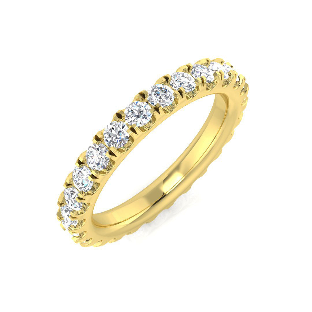 Full Eternity Diamond Ring 0.2ct–4.15ct – SR512 – 18k Yellow Gold