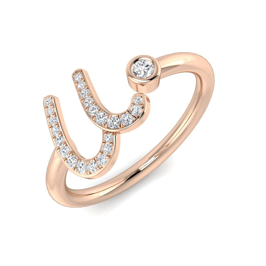 Initials Diamond Ring 0.1ct – SR52-U – 18k Rose Gold