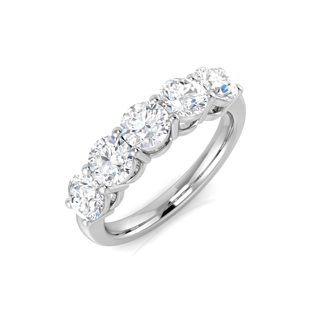 Five Stone Diamond Ring 1.9ct–1.91ct – SR659 – 18k White Gold