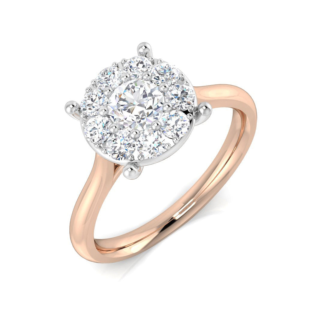 Cluster Diamond Ring 0.32ct–1.03ct – SR681 – 18k Rose Gold