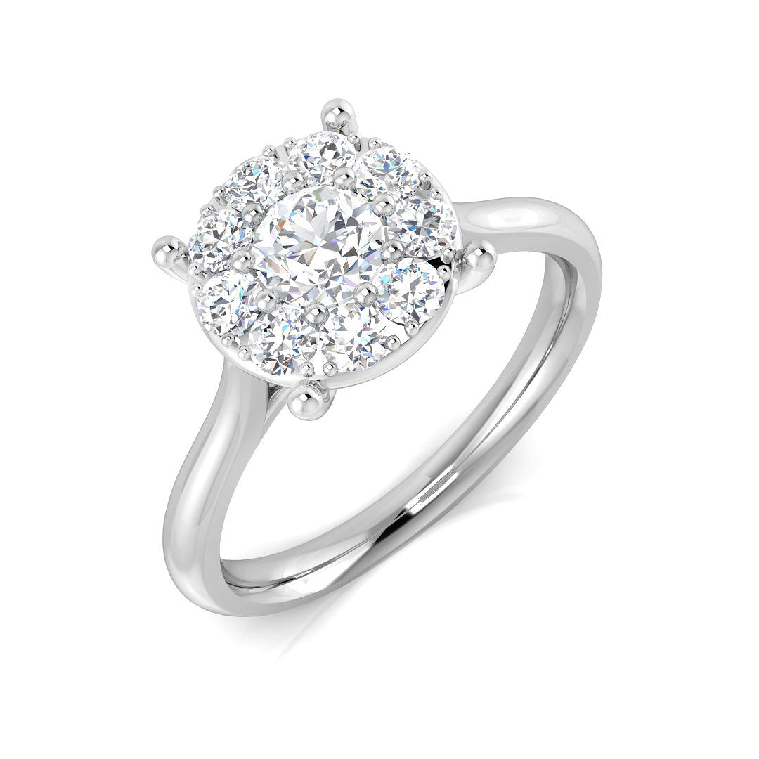 Cluster Diamond Ring 0.32ct–1.03ct – SR681 – 18k White Gold