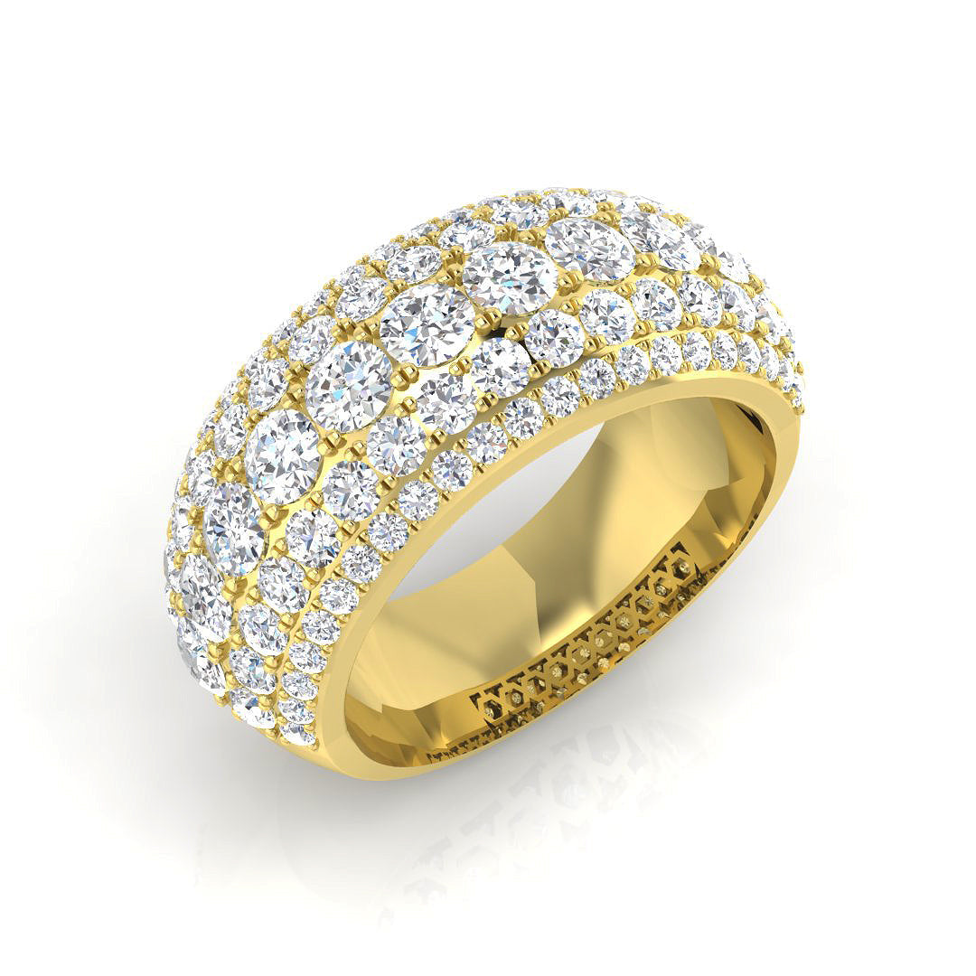 Pave Diamond Ring 2.93ct – SR698 – 18k Yellow Gold