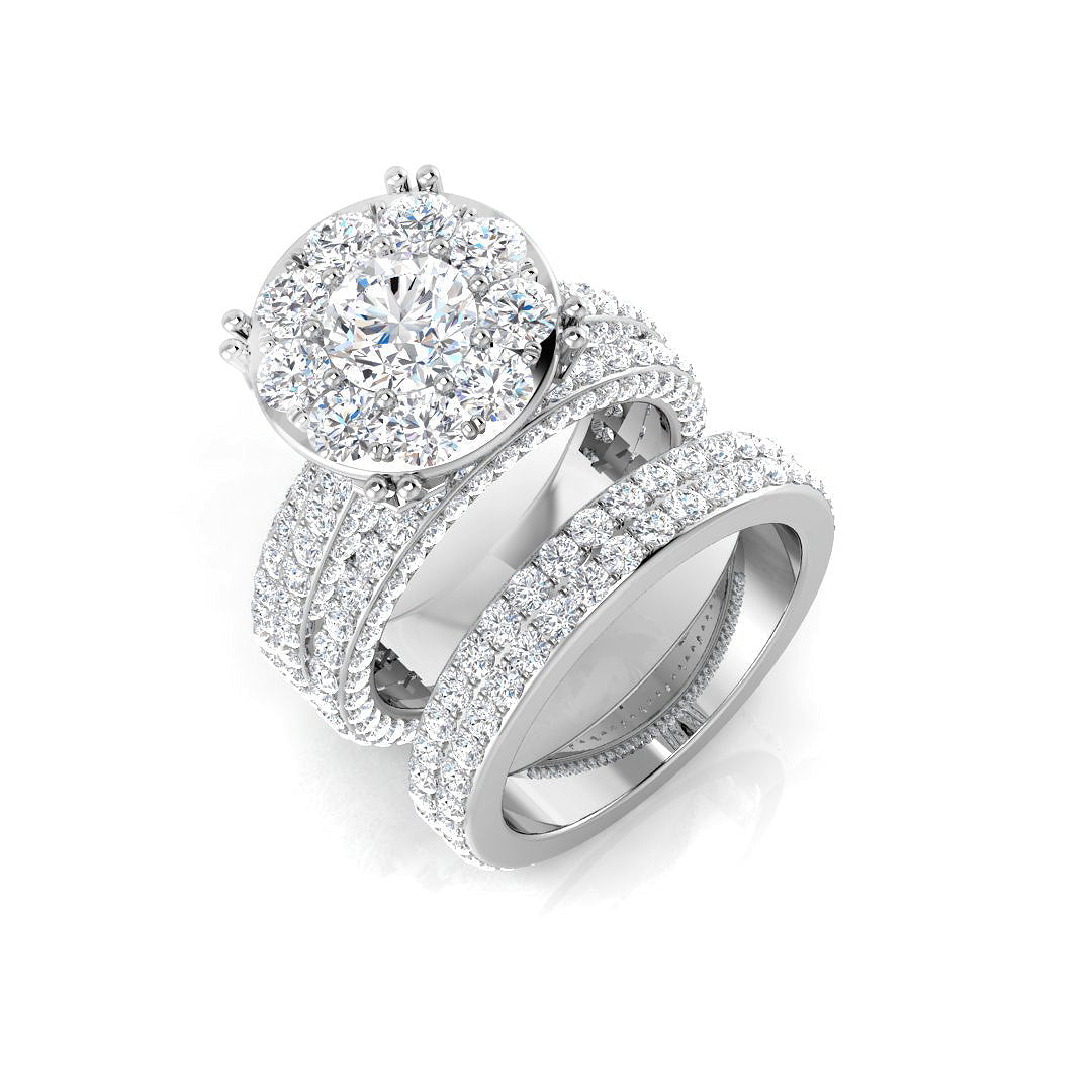 Cluster Diamond Ring 5.69ct – SR740A – 18k White Gold