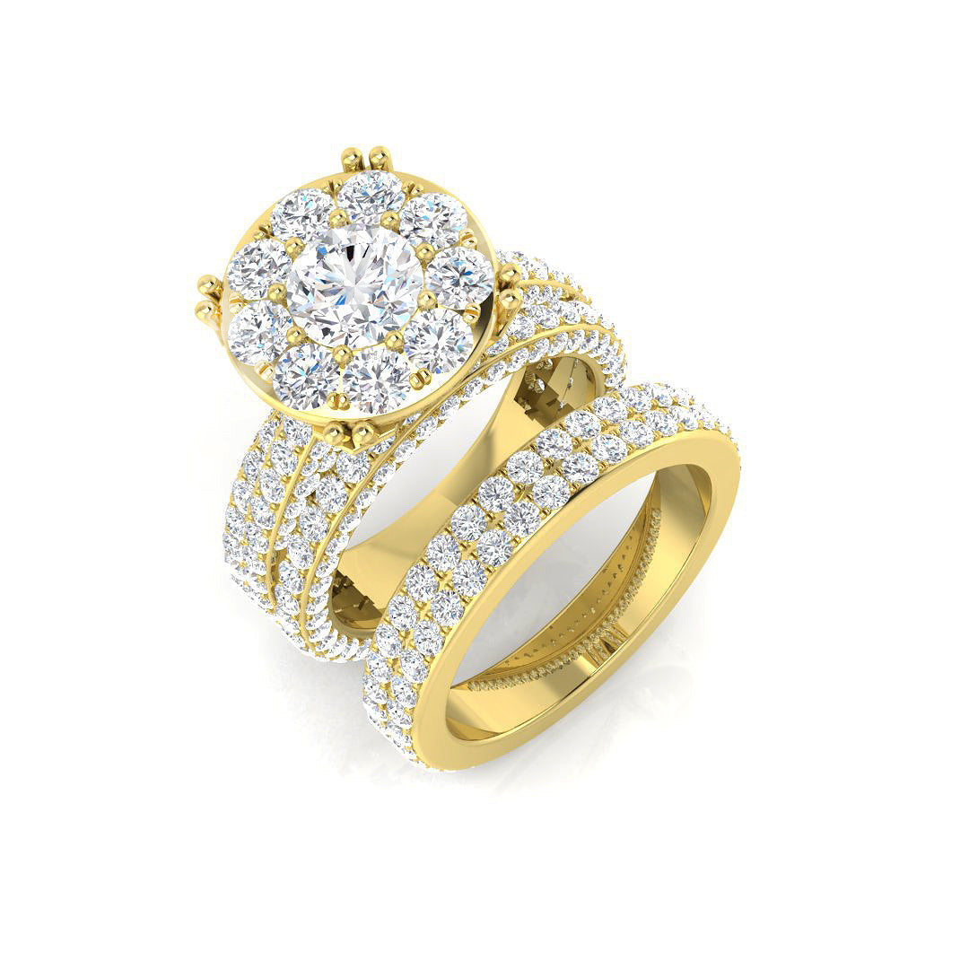 Cluster Diamond Ring 5.69ct – SR740A – 18k Yellow Gold