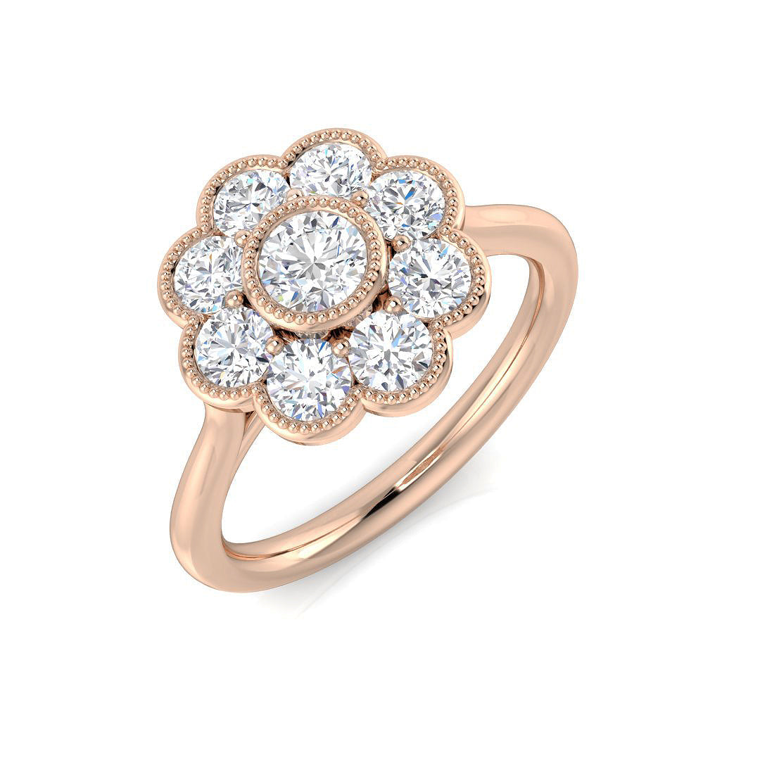 Multi Stone Diamond Ring 0.44ct–0.98ct – SR769 – 18k Rose Gold