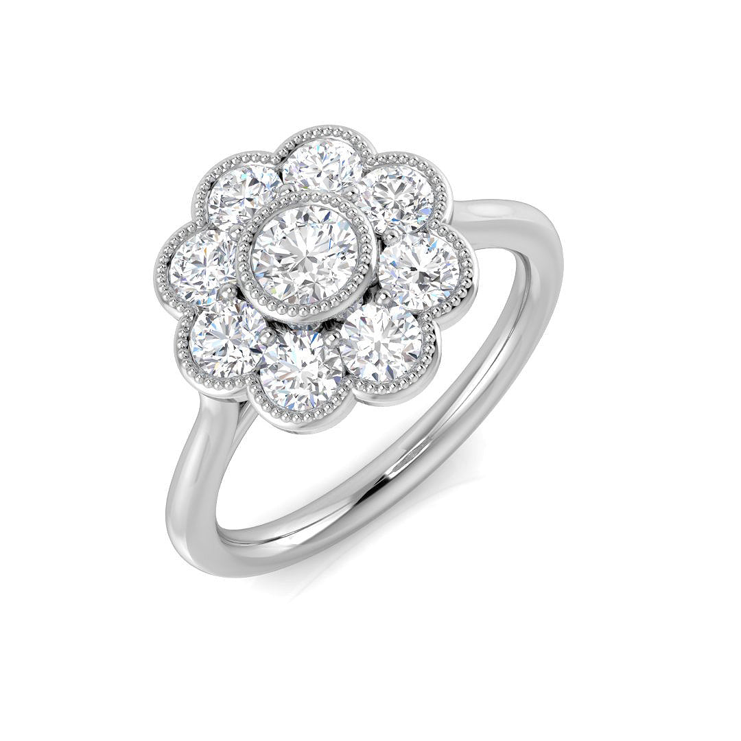 Multi Stone Diamond Ring 0.44ct–0.98ct – SR769 – 18k White Gold