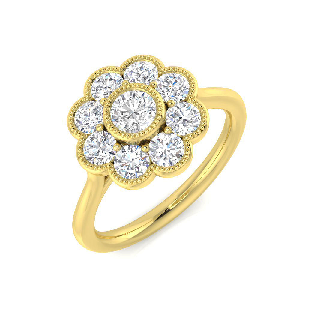 Multi Stone Diamond Ring 0.44ct–0.98ct – SR769 – 18k Yellow Gold