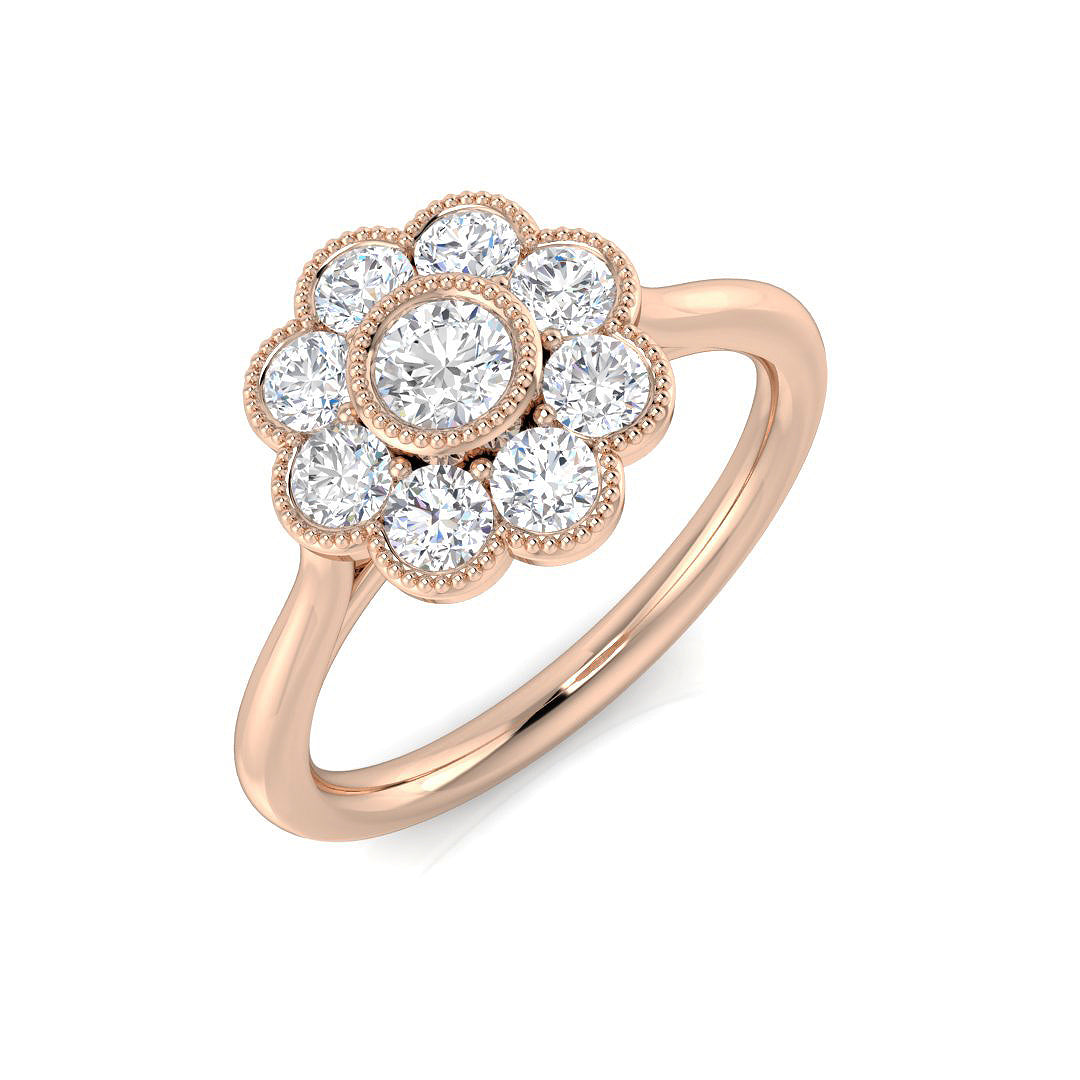 Multi Stone Diamond Ring 0.44ct–0.98ct – SR769 – 18k Rose Gold