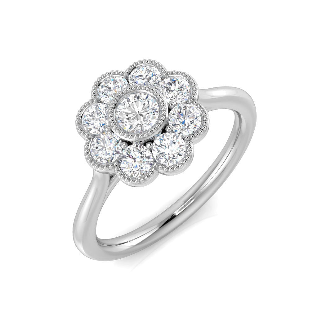 Multi Stone Diamond Ring 0.44ct–0.98ct – SR769 – 18k White Gold