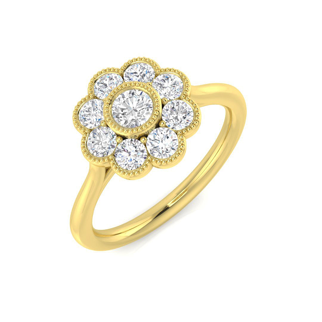 Multi Stone Diamond Ring 0.44ct–0.98ct – SR769 – 18k Yellow Gold