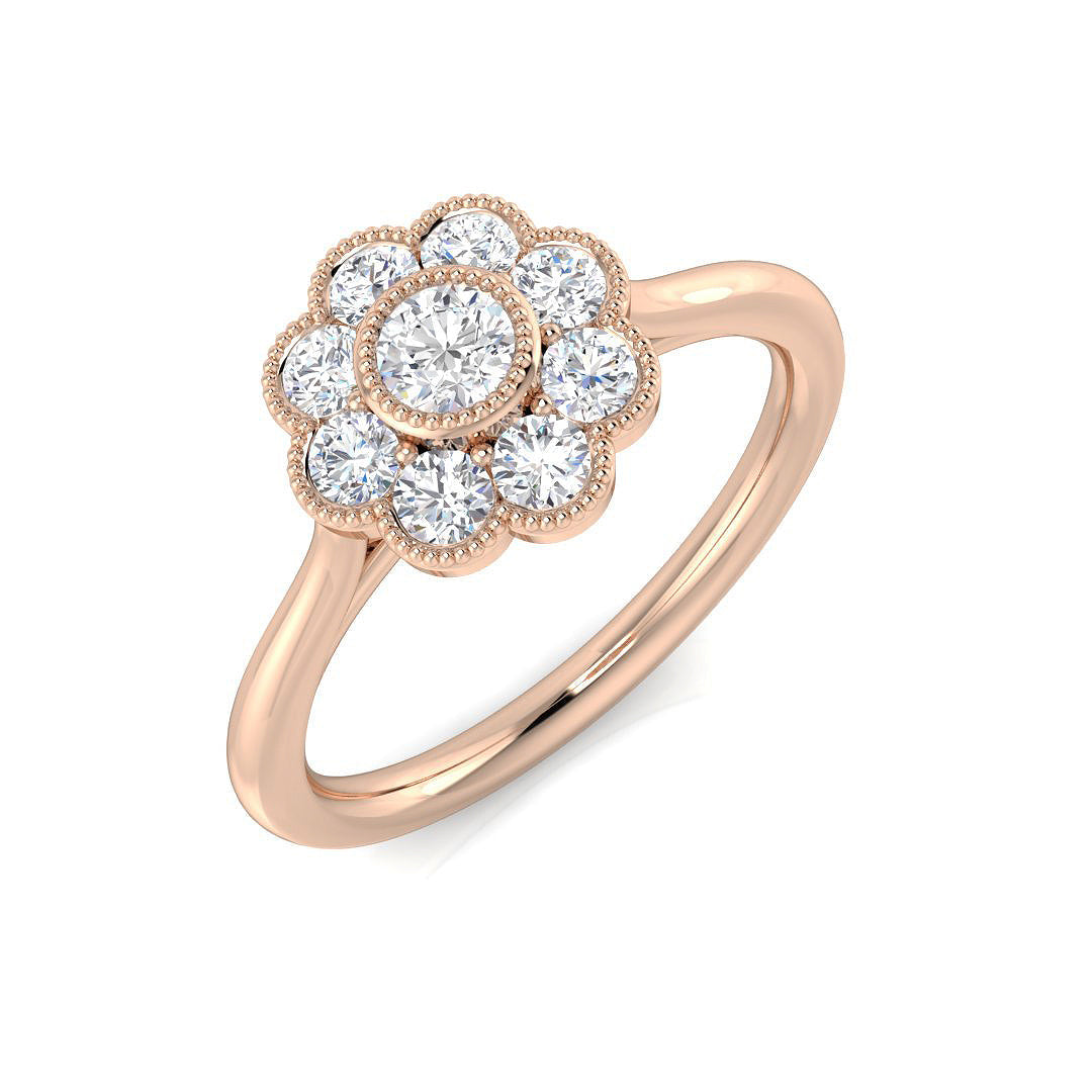Multi Stone Diamond Ring 0.44ct–0.98ct – SR769 – 18k Rose Gold