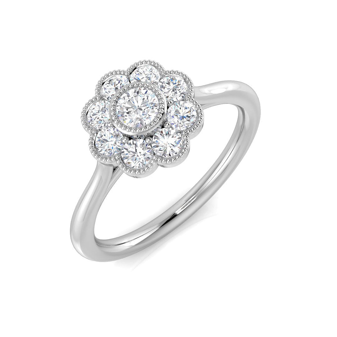 Multi Stone Diamond Ring 0.44ct–0.98ct – SR769 – 18k White Gold