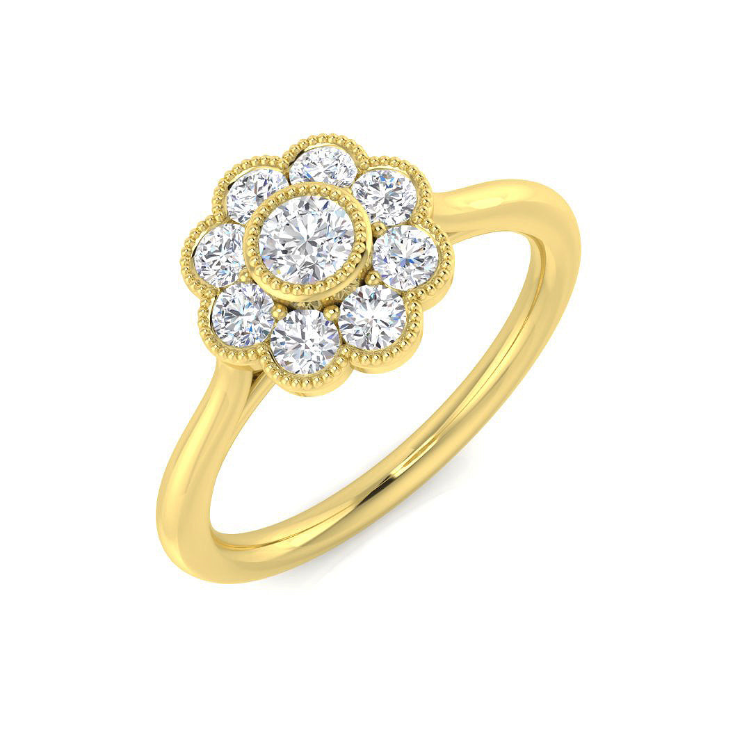 Multi Stone Diamond Ring 0.44ct–0.98ct – SR769 – 18k Yellow Gold