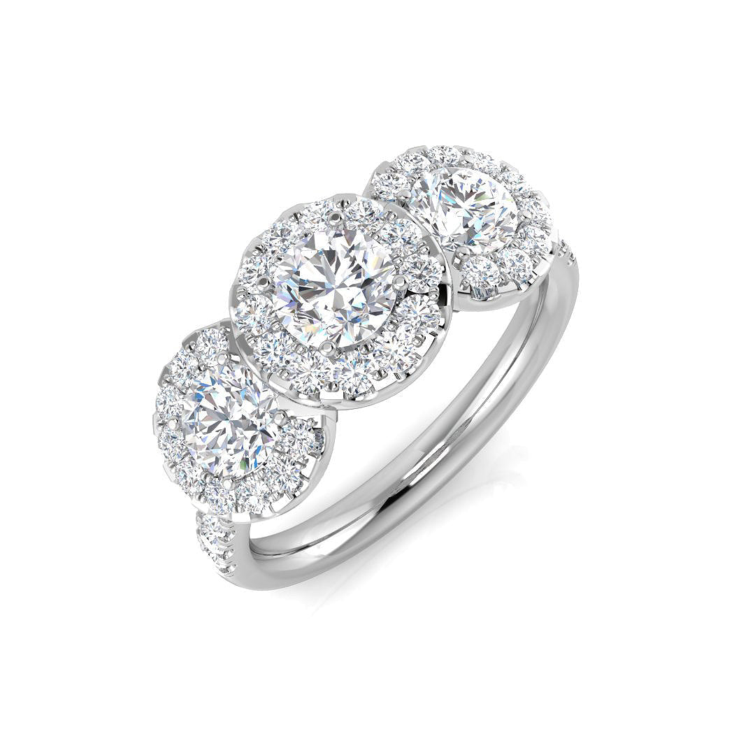 Three Stone Diamond Ring 0.73ct–1.78ct – SR794 – 18k White Gold