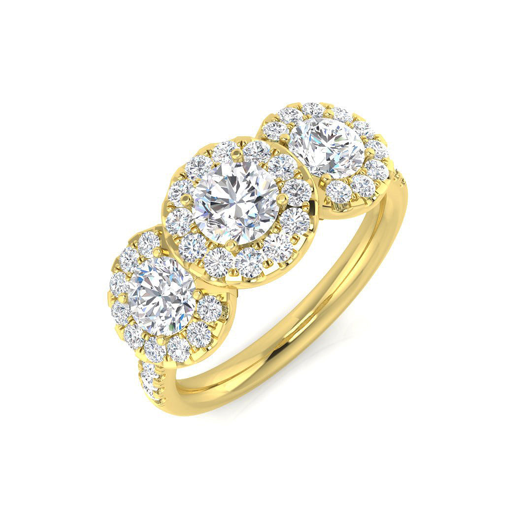 Three Stone Diamond Ring 0.73ct–1.78ct – SR794 – 18k Yellow Gold