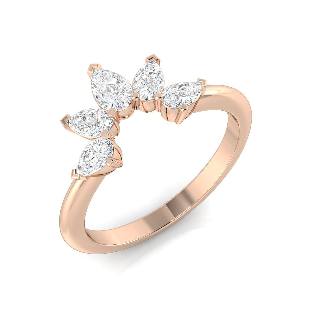 Wishbone Diamond Ring 0.79ct–1.98ct – SR798 – 18k Rose Gold