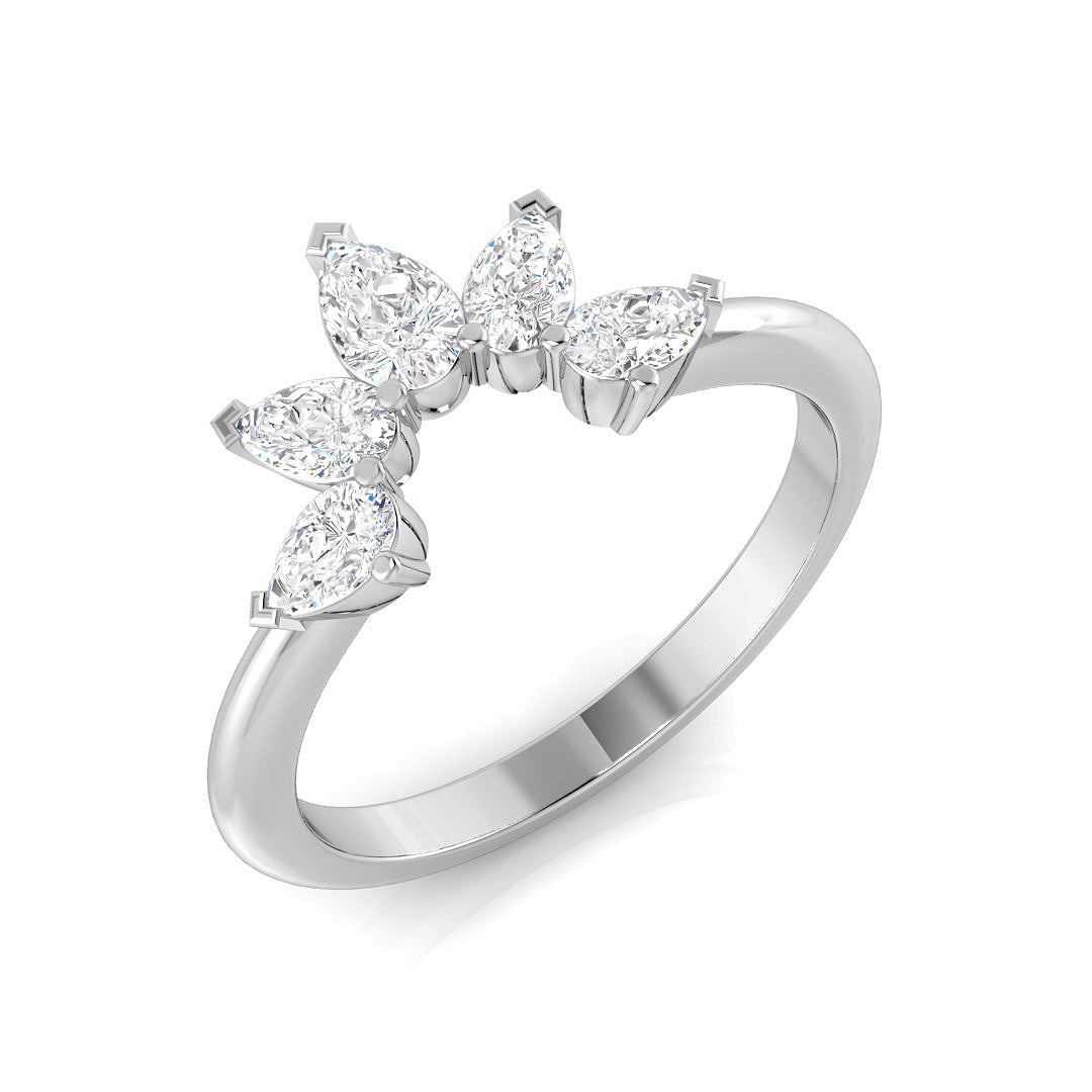 Wishbone Diamond Ring 0.79ct–1.98ct – SR798 – 18k White Gold