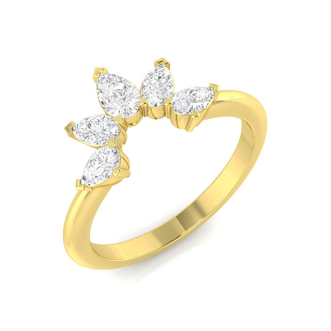 Wishbone Diamond Ring 0.79ct–1.98ct – SR798 – 18k Yellow Gold