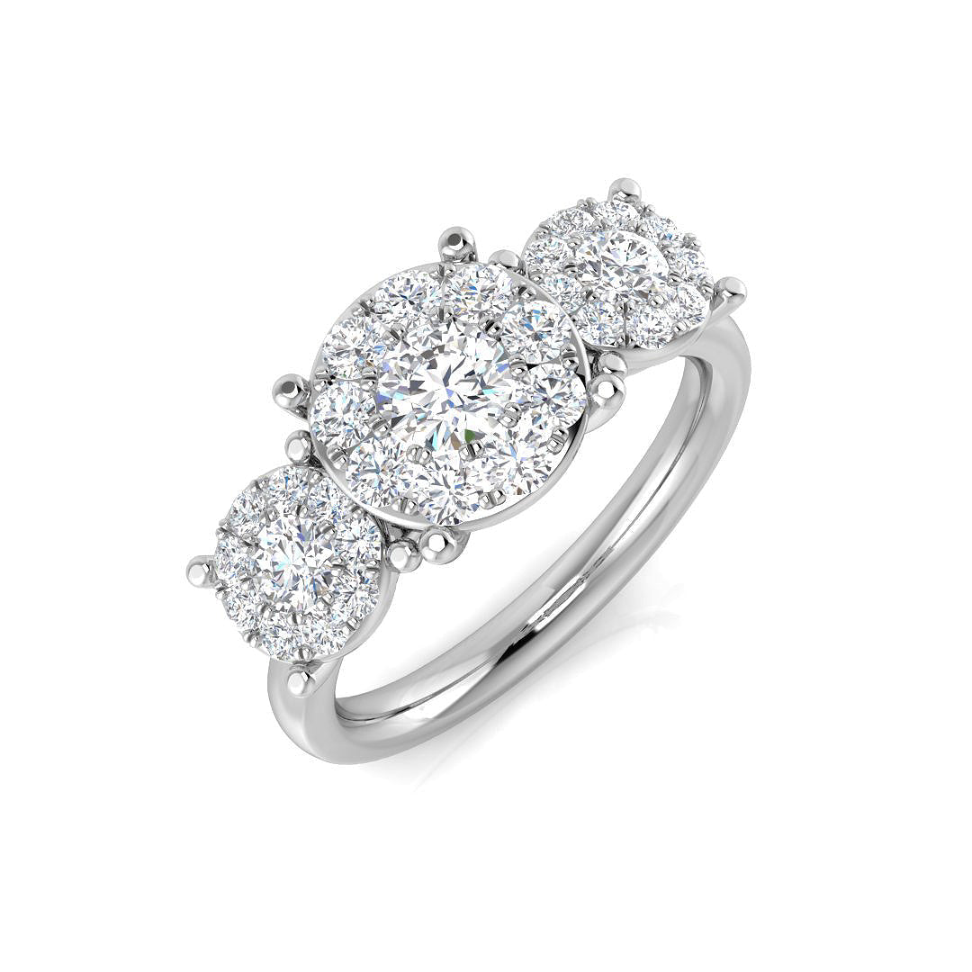 Three Stone Diamond Ring 0.5ct–1.55ct – SR805 – 18k White Gold