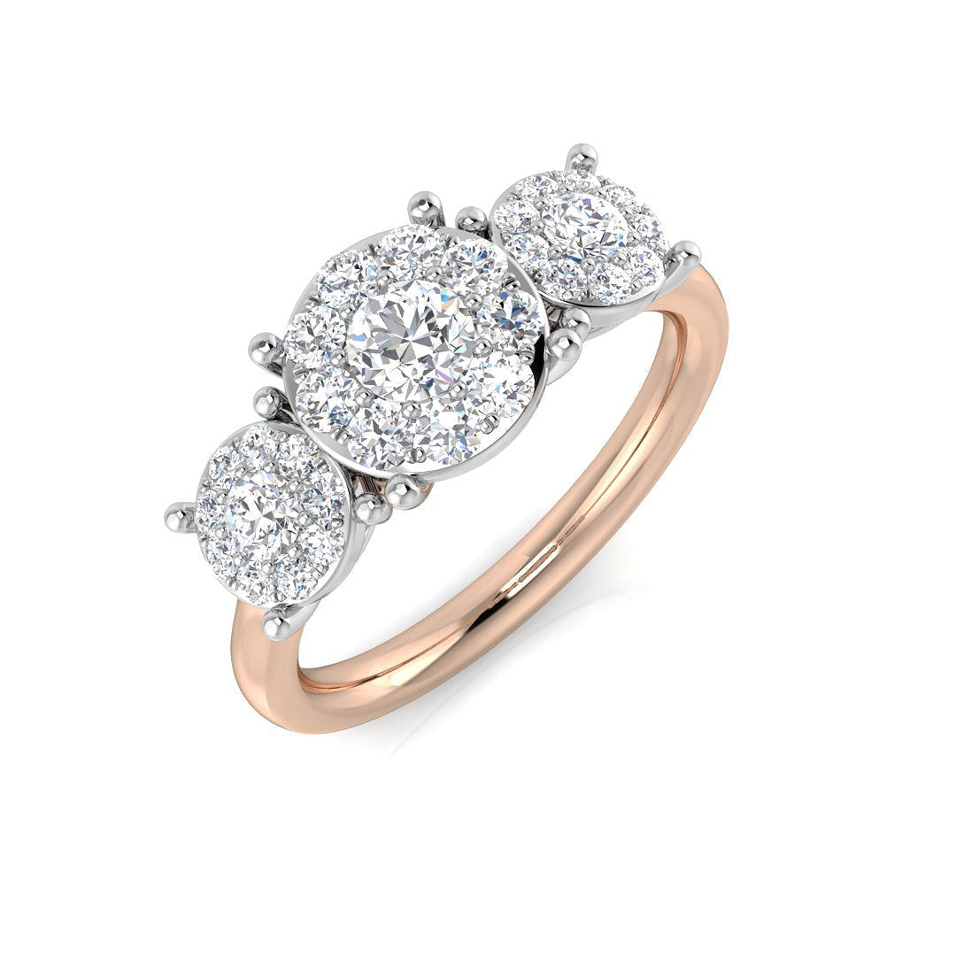 Three Stone Diamond Ring 0.5ct–1.55ct – SR805 – 18k Rose Gold