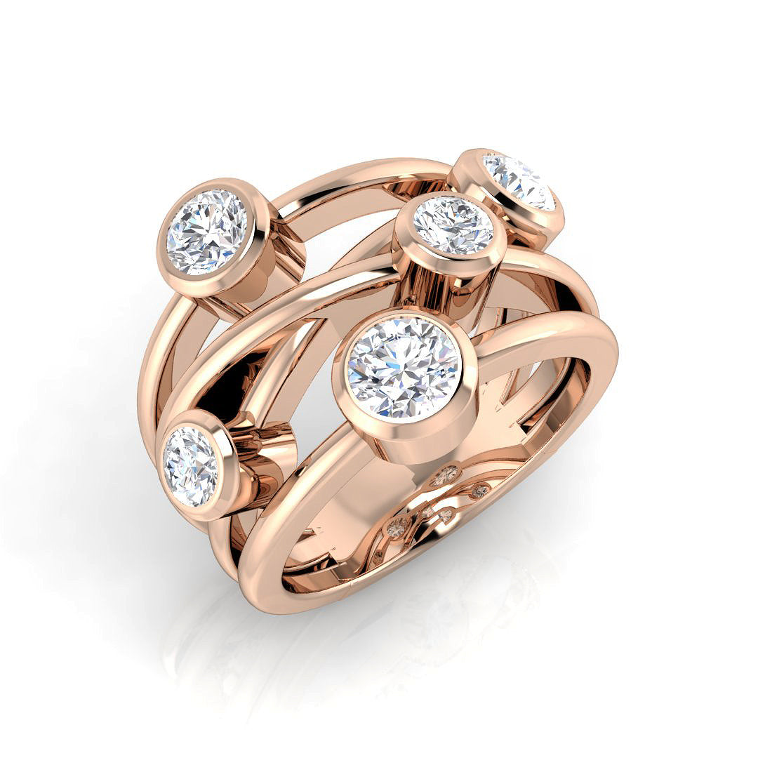 Bubble Diamond Ring 0.42ct–1.45ct – SR813 – 18k Rose Gold