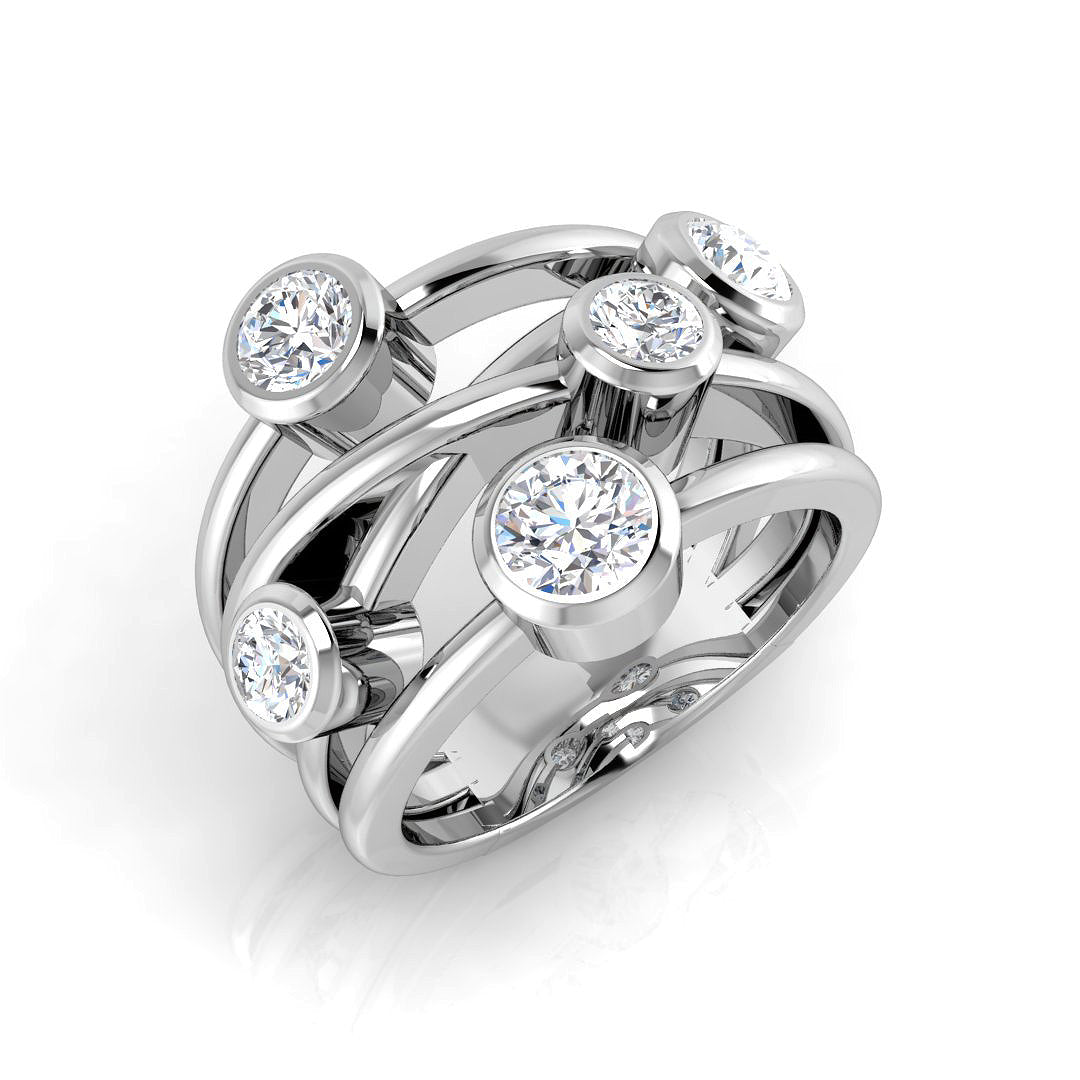 Bubble Diamond Ring 0.42ct–1.45ct – SR813 – 18k White Gold