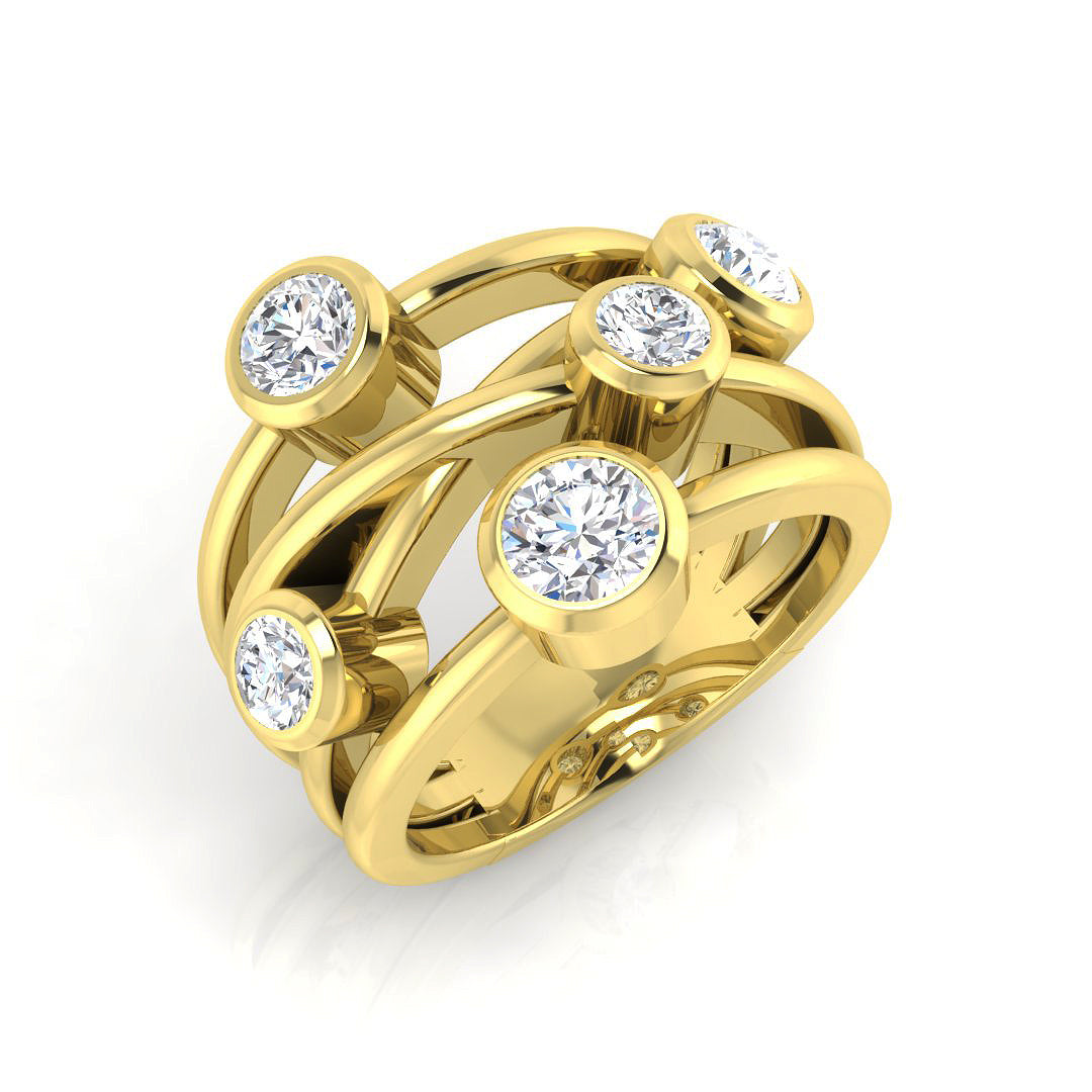 Bubble Diamond Ring 0.42ct–1.45ct – SR813 – 18k Yellow Gold