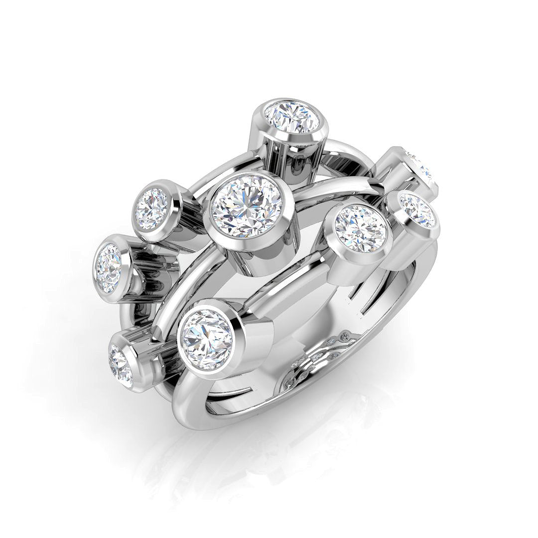 Bubble Diamond Ring 1.43ct – SR815 – 18k White Gold