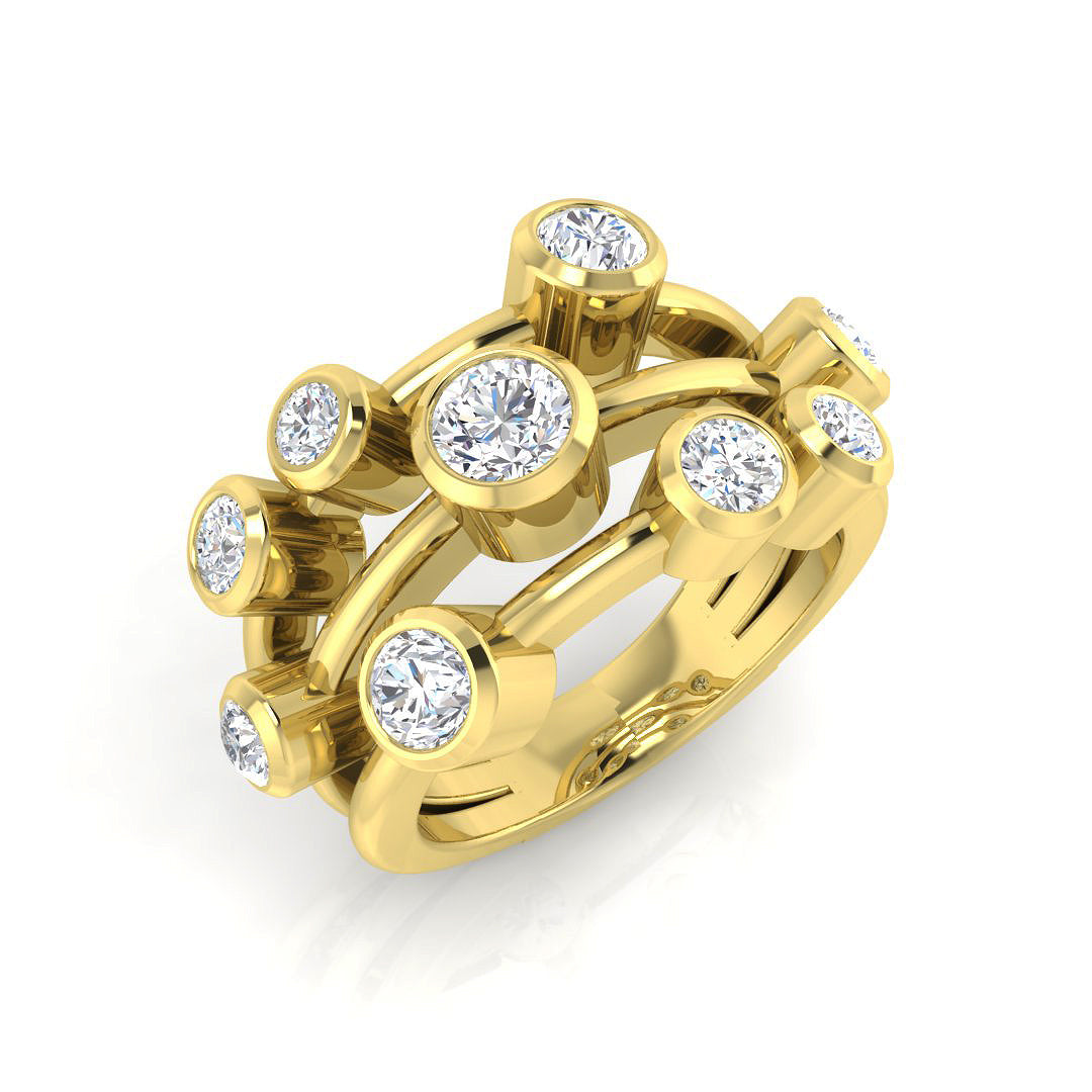 Bubble Diamond Ring 1.43ct – SR815 – 18k Yellow Gold