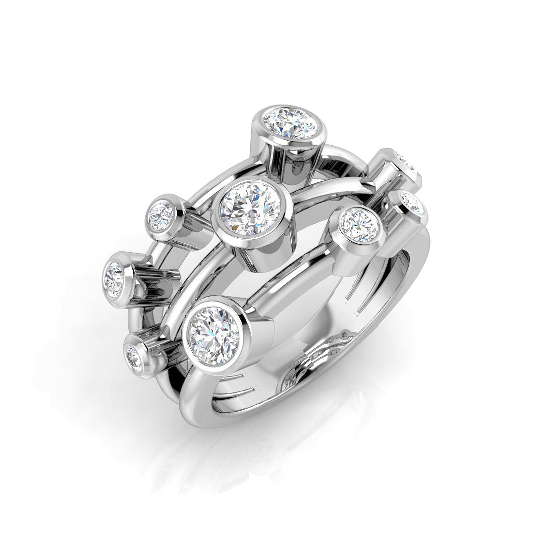 Bubble Diamond Ring 1.01ct – SR839 – 18k White Gold