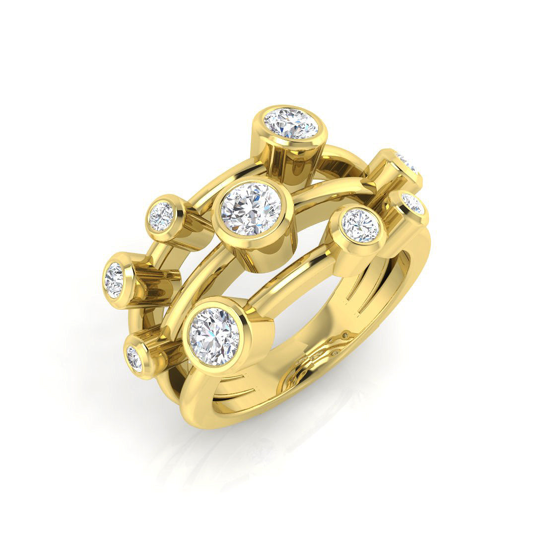 Bubble Diamond Ring 1.01ct – SR839 – 18k Yellow Gold