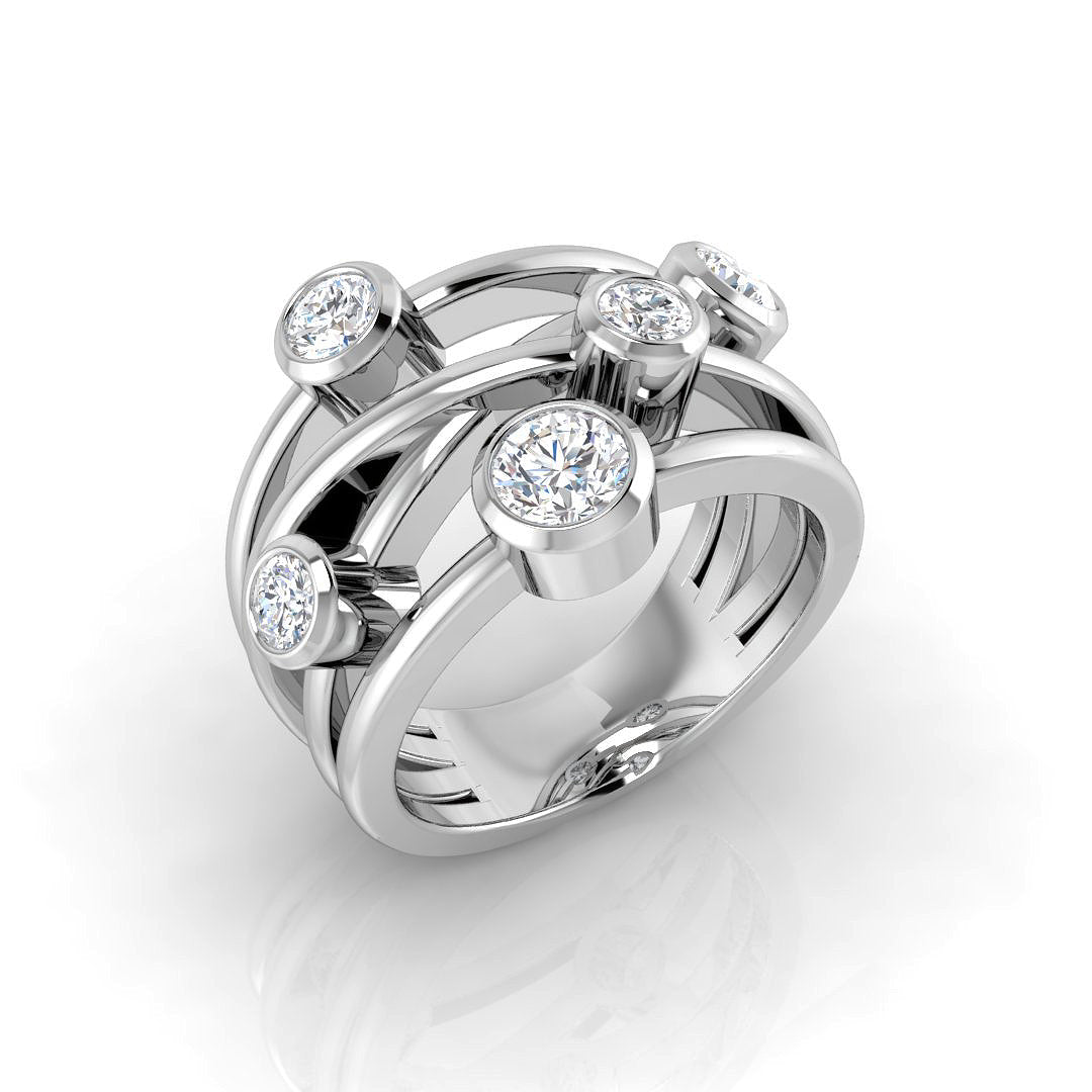 Bubble Diamond Ring 0.42ct–1.45ct – SR813 – 18k White Gold