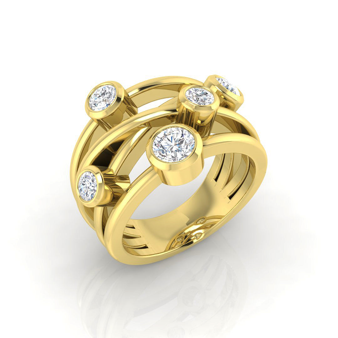 Bubble Diamond Ring 0.42ct–1.45ct – SR813 – 18k Yellow Gold