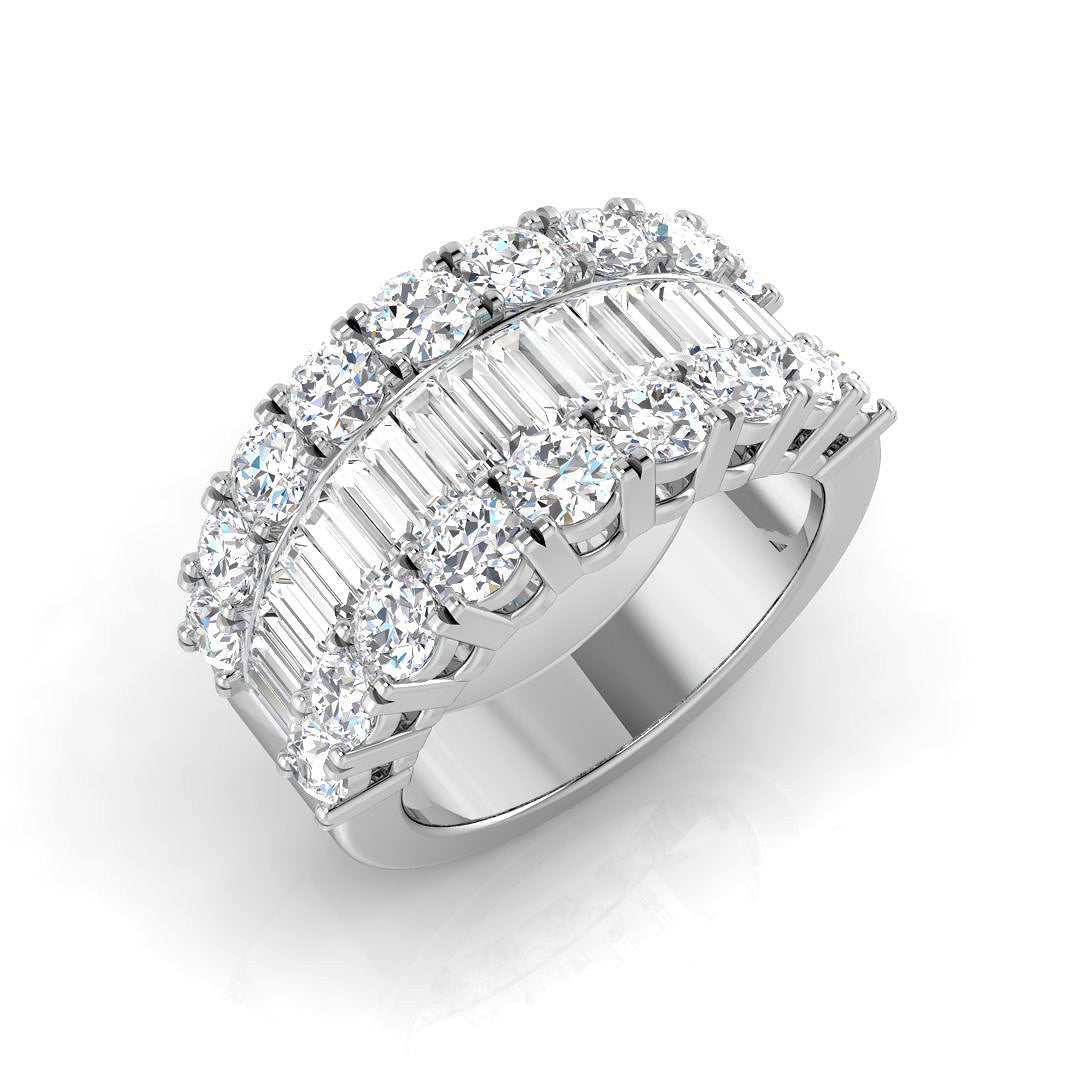 Baguette & Brilliant Diamond Ring 1.54ct–3.06ct – SR864 – 18k White Gold
