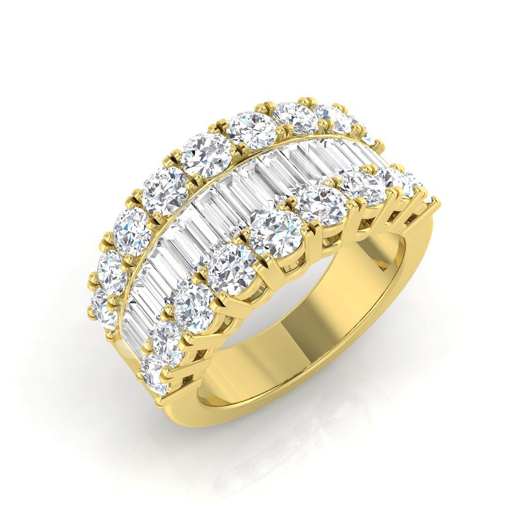 Baguette & Brilliant Diamond Ring 1.54ct–3.06ct – SR864 – 18k Yellow Gold
