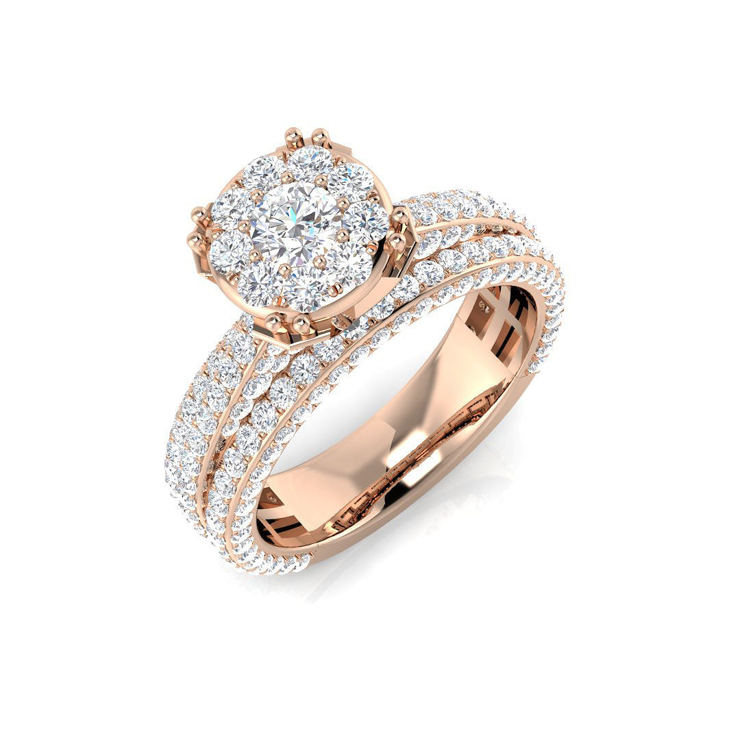 Cluster Diamond Ring 1.96ct – SR913 – 18k Rose Gold