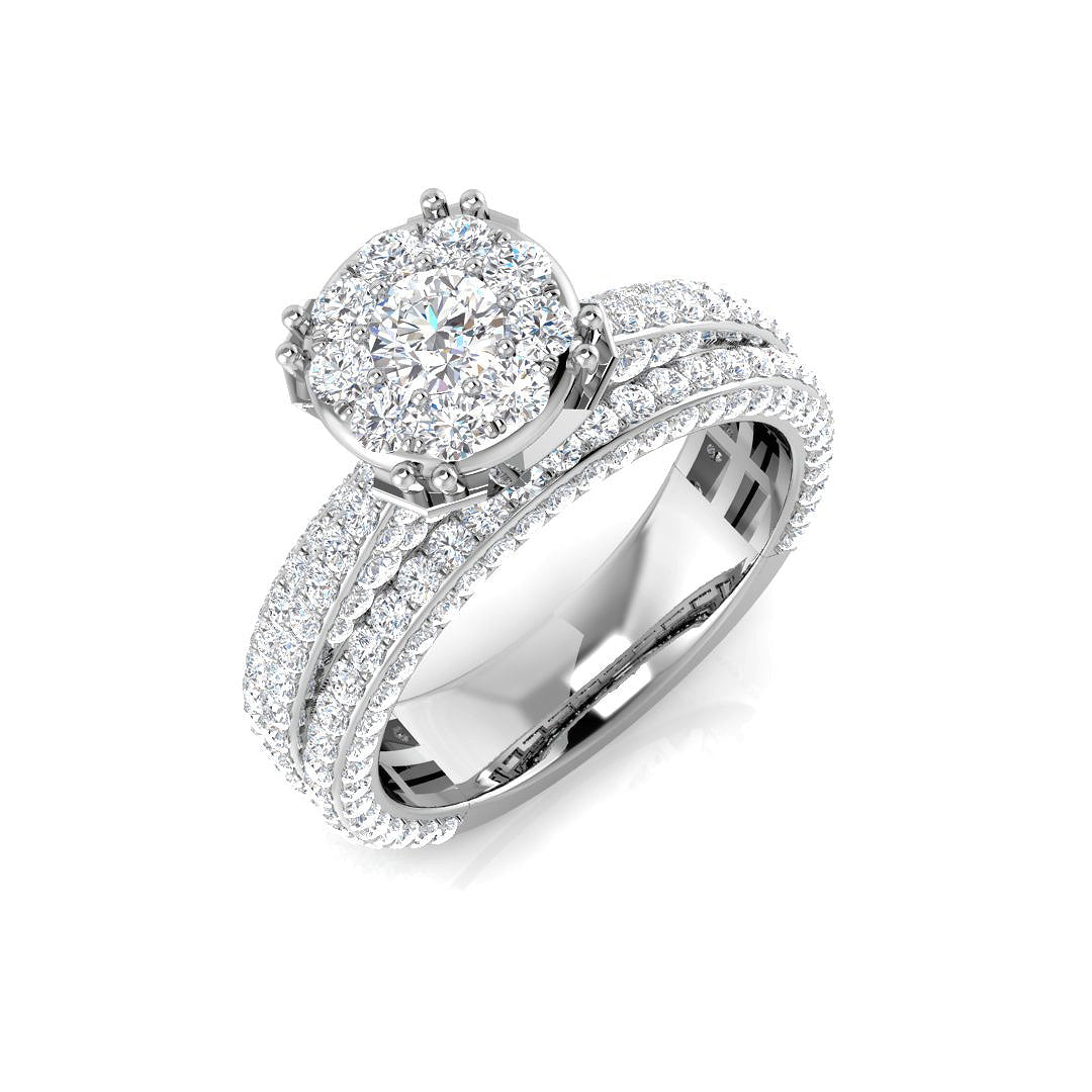 Cluster Diamond Ring 1.96ct – SR913 – 18k White Gold
