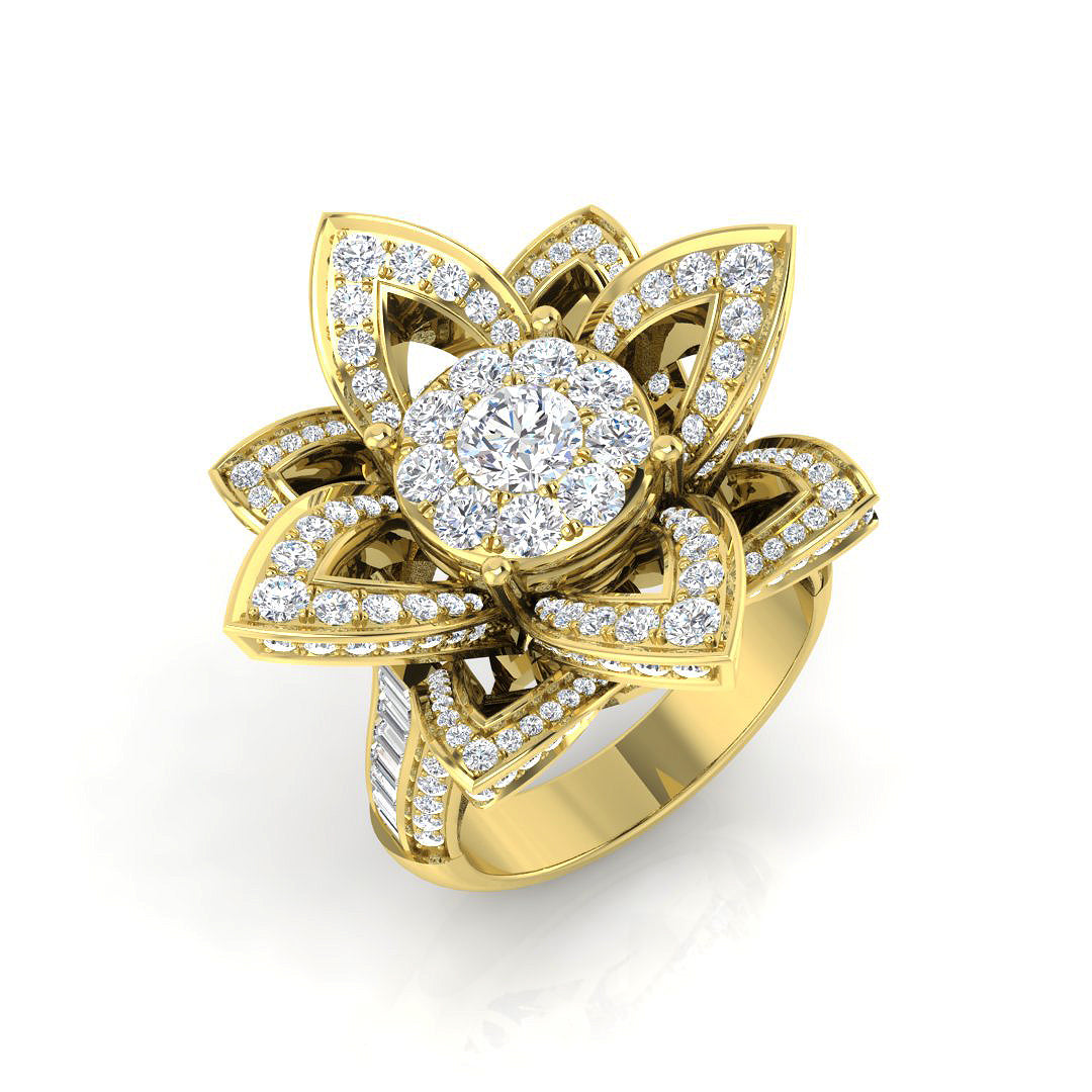 Pave Diamond Ring 2.34ct – SR921 – 18k Yellow Gold