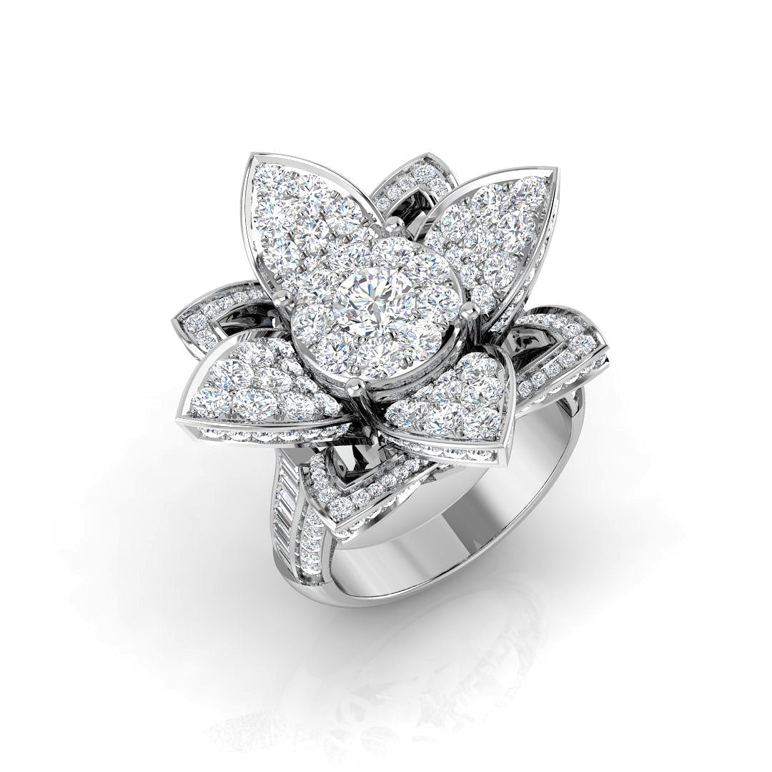 Pave Diamond Ring 3.02ct – SR922 – 18k White Gold