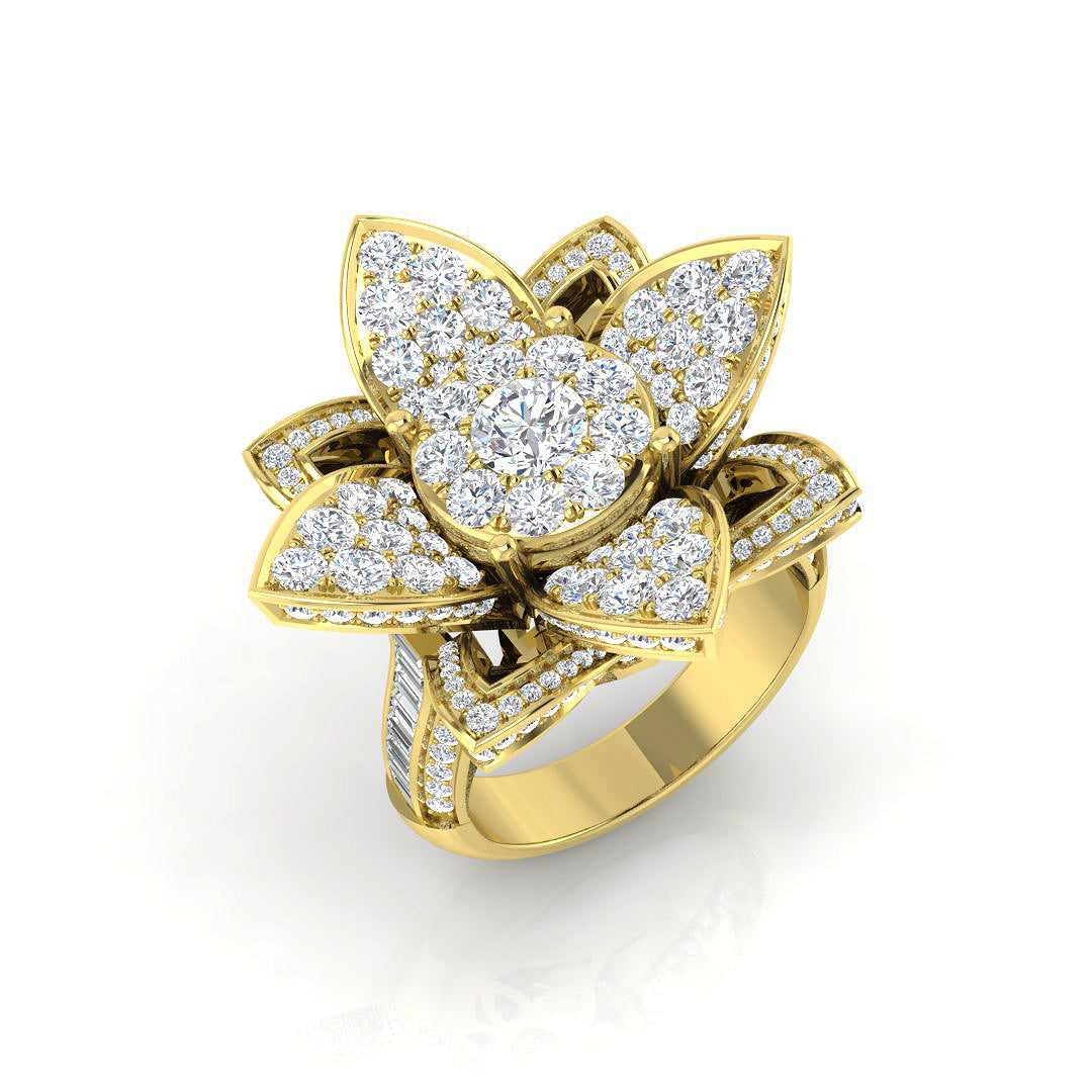 Pave Diamond Ring 3.02ct – SR922 – 18k Yellow Gold