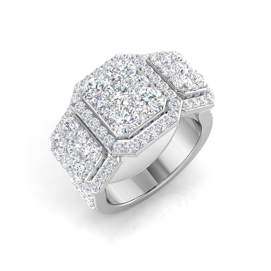Pave Diamond Ring 1.88ct–2.67ct – SR924 – 18k White Gold